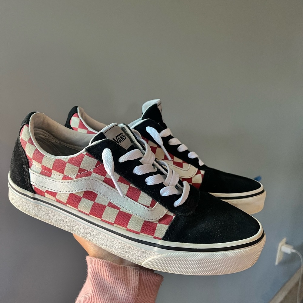 Vans Red and White Checkerboard Shoes